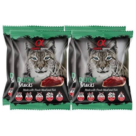 Alpha Spirit Cat Pochoutka v kostce s kachnou 50g x 4