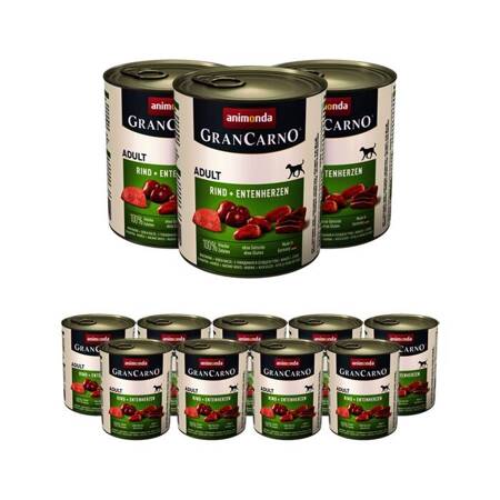 Animonda GranCarno Original Adult hovězí a kachní srdce 800g x 12