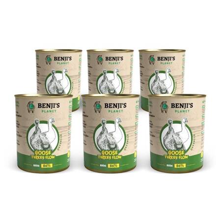 Benji's Planet Goose&Turkey husa s krůtou 850g x 6