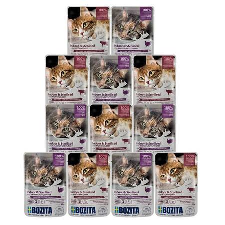 Bozita Feline Indoor & Sterilised mix příchutí v želé 85g x 12 (vícečetné balení)