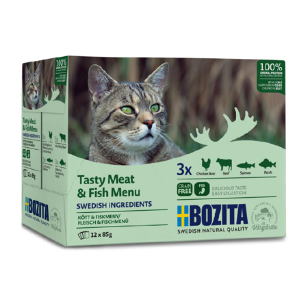 Bozita Feline Multibox maso a ryba v želé 85g x 12 (multipack)