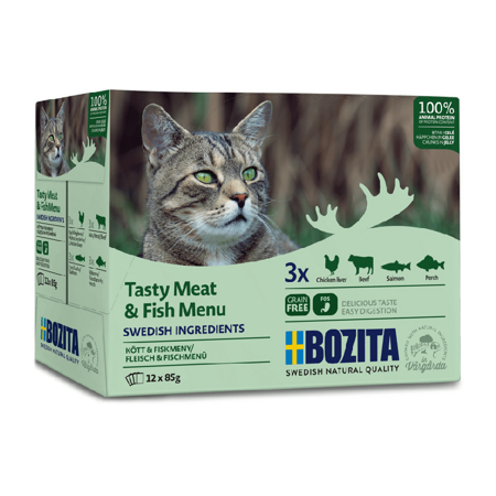 Bozita Feline Multibox maso a ryba v želé 85g x 24 (multipack x 2)