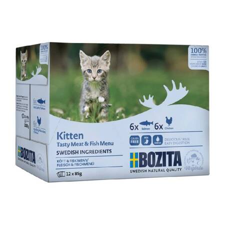 Bozita Kitten Multibox maso a ryba v omáčce 85g x 12 (multipack)