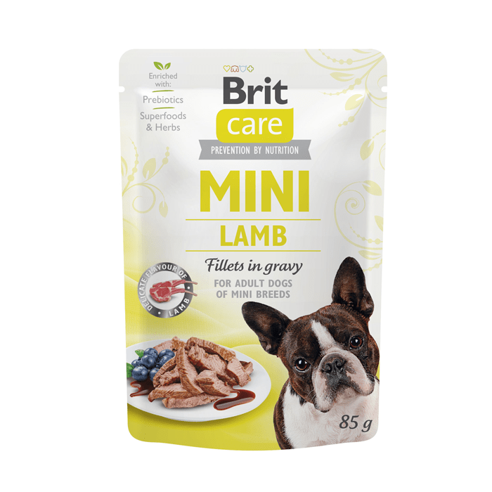 Brit Care Mini Pouch Jehněčí maso v omáčce 12x85g