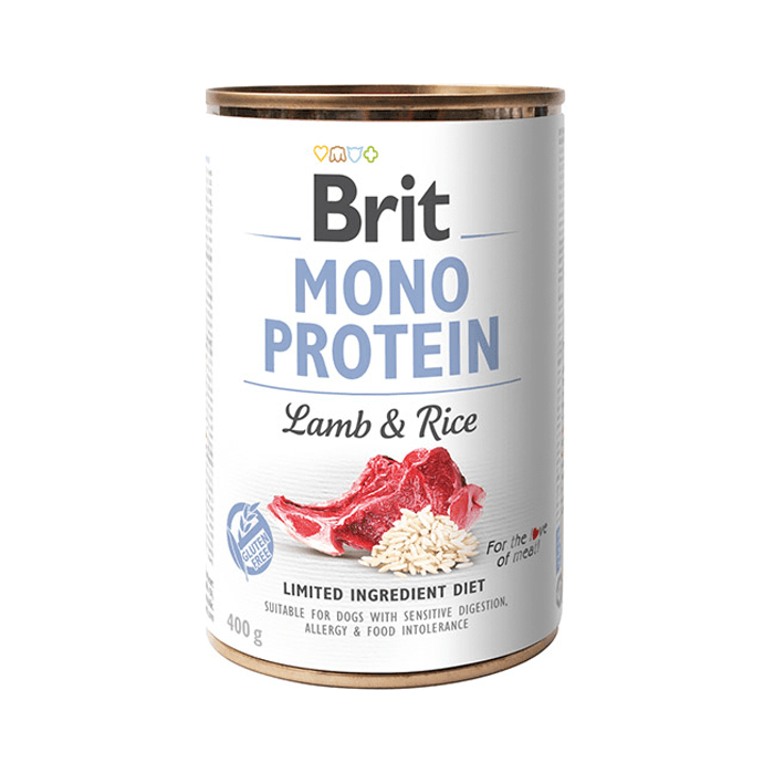 Brit Mono Protein Lamb & Brown Rice s jehněčím masem a hnědou rýží 6x400g