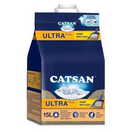 Catsan Ultra Plus Stelivo hrudkující 15l