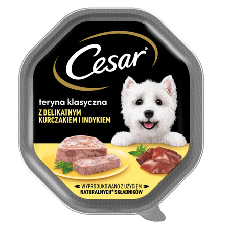 Cesar z kurczakiem i indykiem w paksecie 150g x 12