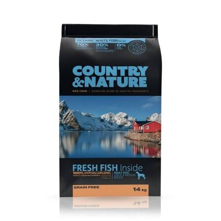 Country&Nature Adult Large/Medium bílá ryba 14kg