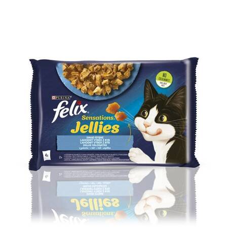 Felix Sensations Rybí příchutě v želé 85g x 4