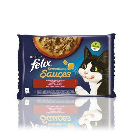 Felix Sensations Sauce Surprise indyk i jagnięcina 85g x 4