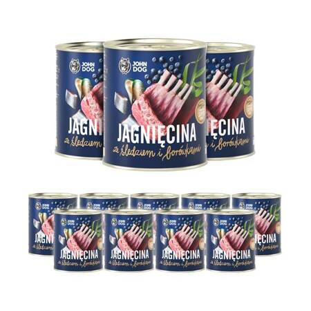 John Dog Berry Line Junior Jehněčí a sledě s borůvkami 800g x 12