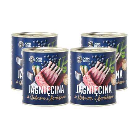 John Dog Berry Line Junior Jehněčí a sledě s borůvkami 800g x 4