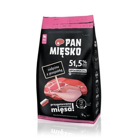 Pan Mięsko pro štěňata Telecí s pávičkou XS 9kg