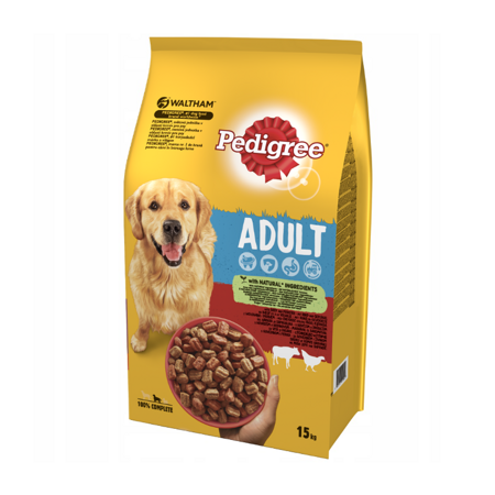 Pedigree Adult s hovězím a drůbežím masem 15kg