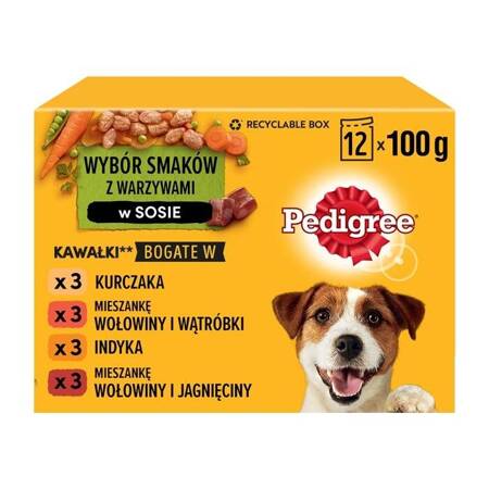 Pedigree Adult s masem a zeleninou v omáčce 12x100g