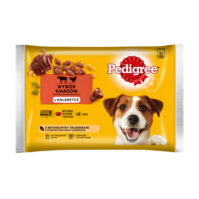 Pedigree Vital Protection hovězí a drůbeží maso v želé 4x100g (multipack)