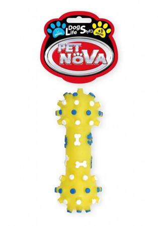 Pet Nova Dentální činka DentBone s hlasitým žlutá [velikost M] 12cm