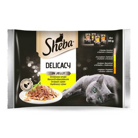 Sheba Delicacy Drůbeží příchutě v želé 85 g x 4