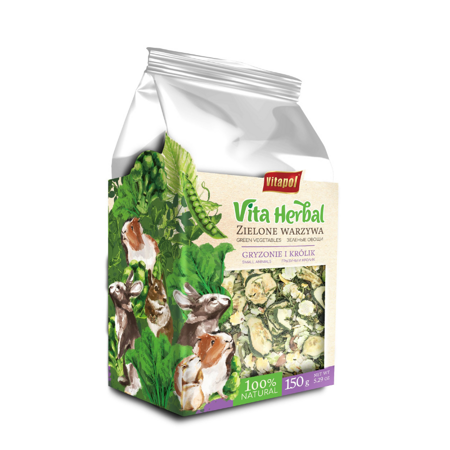 Vitapol Vita Herbal Zelená zelenina pro hlodavce a králíky 4 x 150g